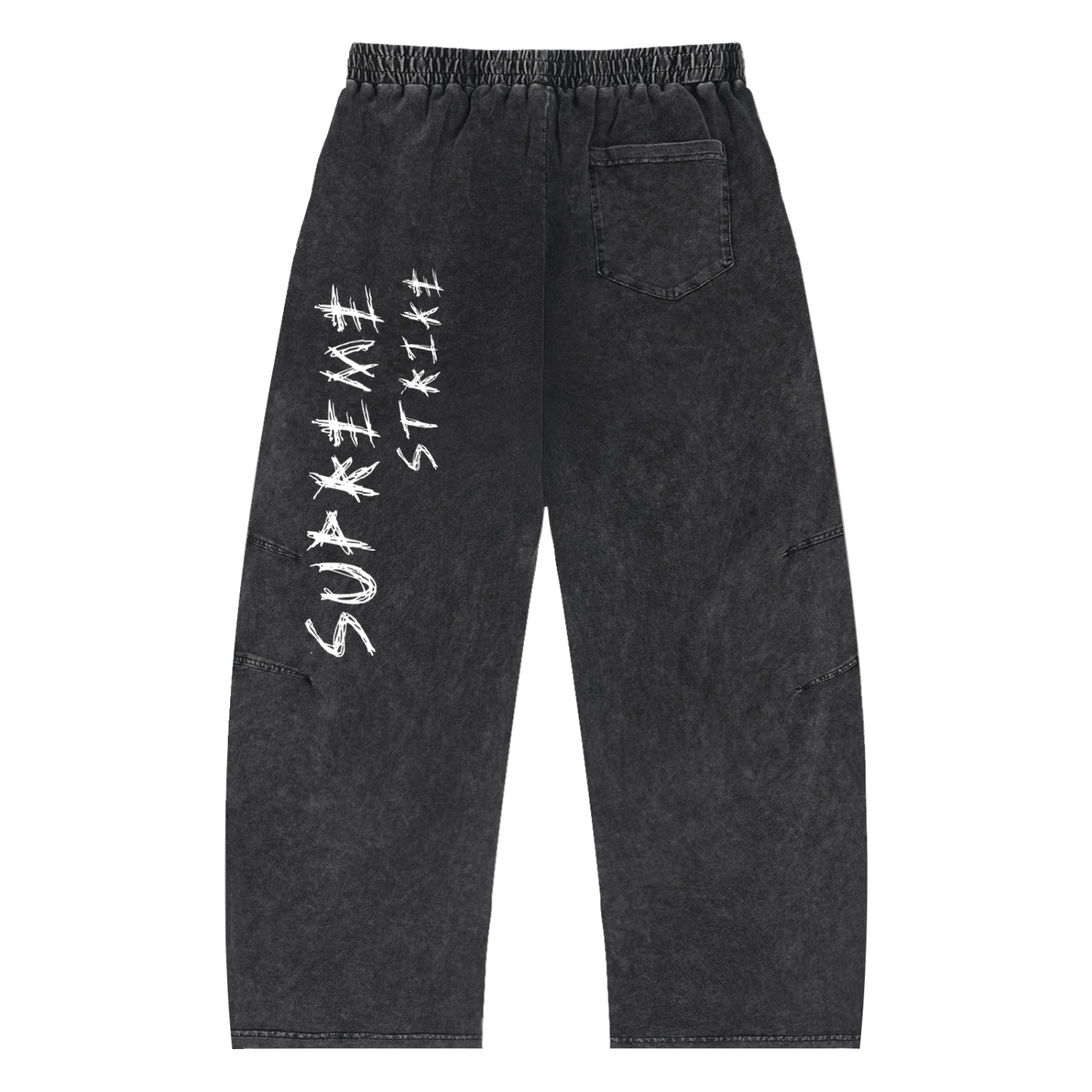 Snow Wash Drawstring Cotton Pants