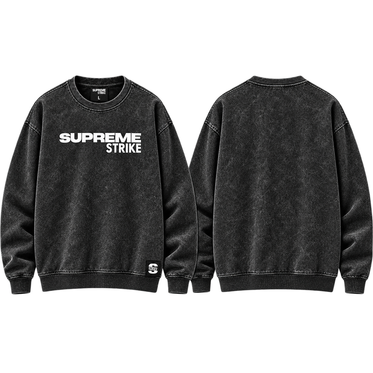 Supreme Strike Oversized Acid-Wash Crewneck