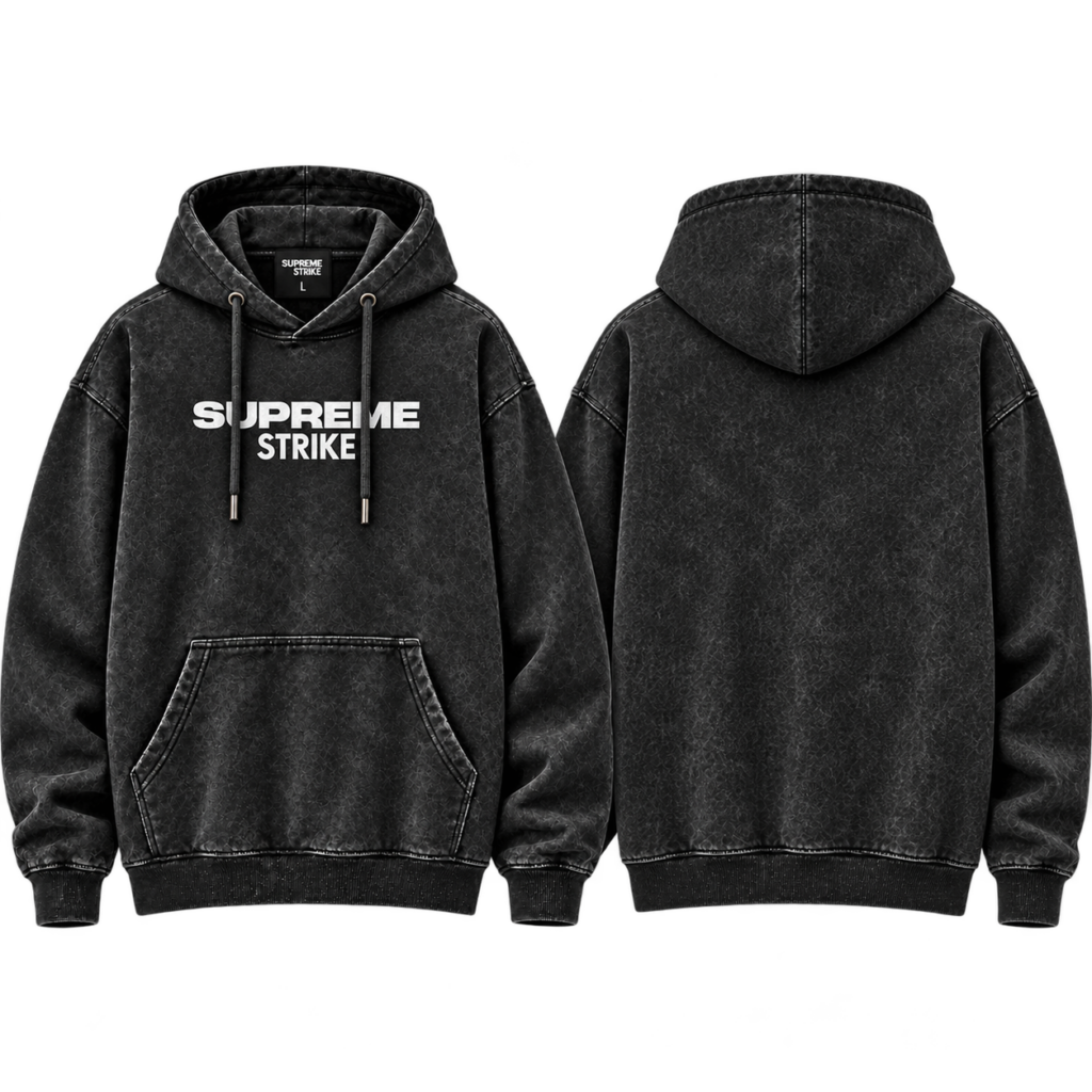 Supreme Strike Oversized Acid-Wash Hoodie